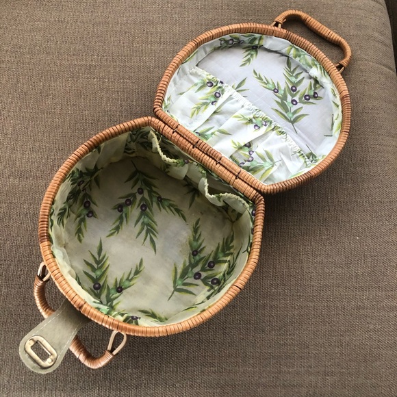 ▪️sold▪️vintage wicker bag brown tote woven - Picture 4 of 8